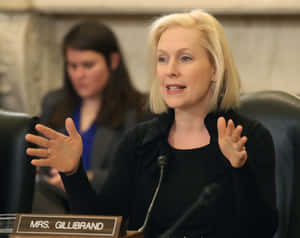 Kirsten Gillibrand's Compelling Gesture During A Speech Wallpaper