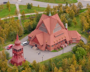 Kiruna Church Aerial View Sweden Wallpaper