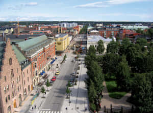 Kiruna City Center Aerial View Wallpaper