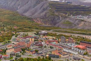 Kiruna Townand Mine Aerial View Wallpaper