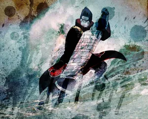 Kisame Splatter Artwork Wallpaper