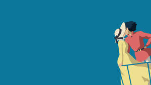 Kissing Minimalist Howl's Moving Castle Wallpaper