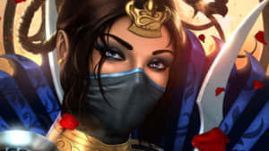 Kitana - The Blue Warrior In Mortal Kombat Wallpaper