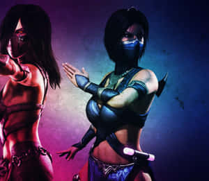 Kitana, The Fierce Warrior In Mortal Kombat Wallpaper