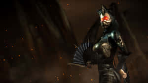 Kitana, The Fierce Warrior Princess From Mortal Kombat Wallpaper