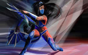 Kitana, The Princess Of Edenia, In Mortal Kombat Action Wallpaper