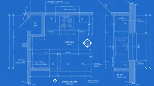 Kitchen Blueprint Design Plan Wallpaper
