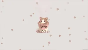 Kitten_ In_ Ramen_ Cup_ Cutecore_ Wallpaper Wallpaper