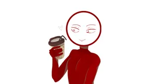 Kj Character Holding Coffee Wallpaper