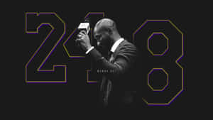 Kobe Bryant 24 Logo Classy Black Wallpaper