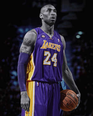 Kobe Bryant 24 Logo Holding Ball Wallpaper