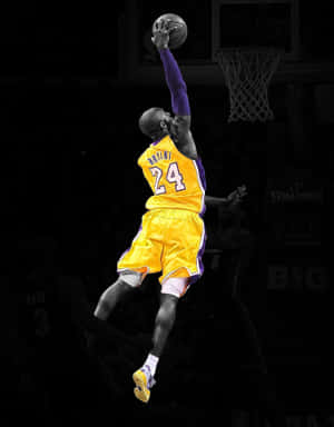 Kobe Bryant 24 Logo Lay-up Basketball Shot Wallpaper