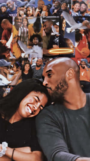 Kobe Bryant And His Daughter Gigi Sharing A Beautiful Moment Together On The Basketball Court. Wallpaper