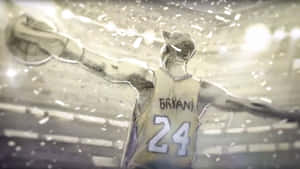 Kobe Bryant Basketball Drawing Celebrating Wallpaper