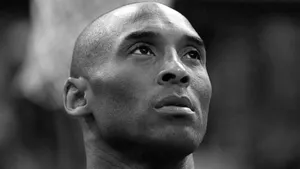 Kobe Bryant Contemplative Blackand White Wallpaper