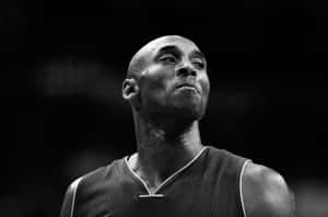 Kobe Bryant Contemplative Moment B W Wallpaper