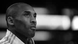 Kobe Bryant Contemplative Portrait B W Wallpaper