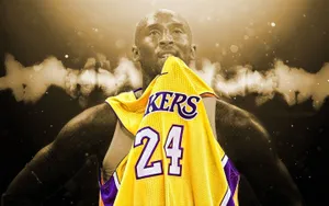 Kobe Bryant In His Lakers 24 Jersey Wallpaper