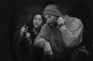 Kobeand Gianna Bryant Monochrome Portrait Wallpaper