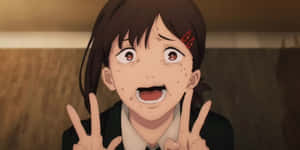 Kobeni Higashiyama Distressed Expression Chainsaw Man Wallpaper