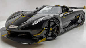 Koenigsegg Jesko Black Yellow Accents Wallpaper