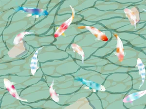 Koi Fish Pattern Aesthetic Wallpaper Wallpaper