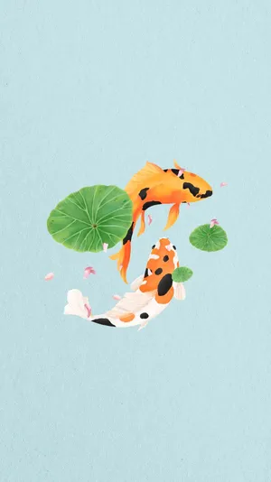 Koi Fish Tranquility Art Wallpaper