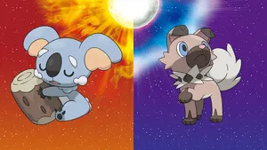 Komala And Rockruff Wallpaper