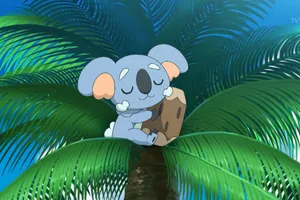 Komala On Top Of Palm Tree Wallpaper