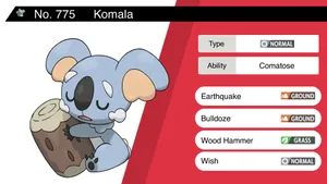Komala Pokedex Stats Wallpaper