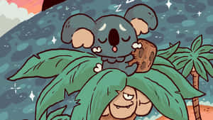 Komala Sleeping On Alolan Exeggutor Wallpaper