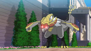 Kommo-o Glowing Red Eyes Wallpaper