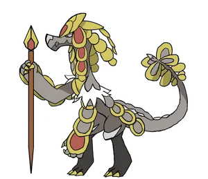 Kommo-o Holding A Staff Wallpaper