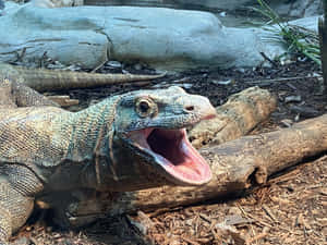 Komodo Dragon Mouth Agape Wallpaper