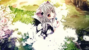 Koneko Toujou Striking Pose In Anime Form Wallpaper