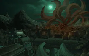 Konoha Village And The Kyubi Wallpaper