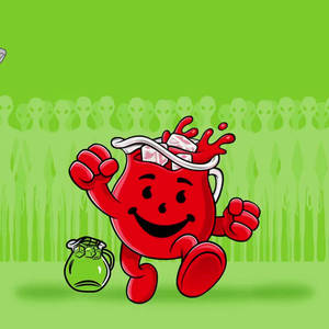 Kool Aid Man Green Silhouettes Wallpaper