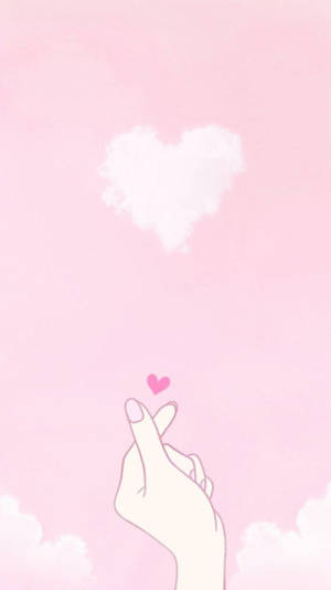 Korean Finger Heart Drawing Wallpaper