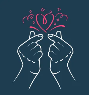 Korean Finger Heart Vector Artwork Wallpaper