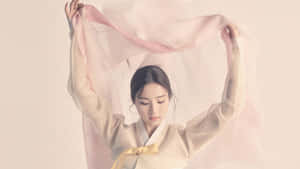 Korean Girl In Hanbok Aesthetic Computer Wallpaper