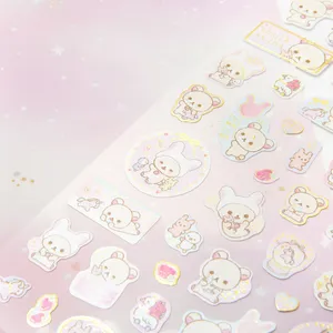 Korilakkuma Sticker Sheet Pink Background Wallpaper