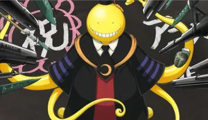 Koro Sensei Smiling With Students Wallpaper