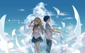 Kosei And Kaori Create Music Magic In Your Lie In April Wallpaper