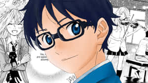 Kousei Arima Playing Piano In Melancholy Wallpaper