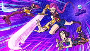 Kpop Demon Hunters Action Scene Wallpaper