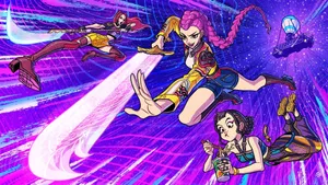 Kpop Demon Hunters Action Scene Wallpaper