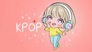 Kpop Fan Chibi Character Wallpaper Wallpaper