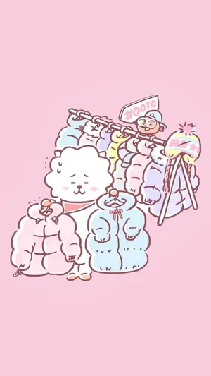 Kpop Kawaii Group Posing Together Wallpaper