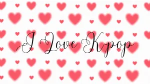 Kpop Love Hearts Background Wallpaper
