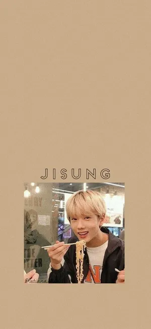 Kpop Star Jisung Eating Noodles Wallpaper